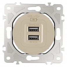 Розетка usb, без рамки arte milano am-202 202.46-1.shampan